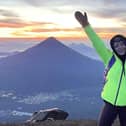 Julie Hiking Volcano Acatenango for Altitude Preparation