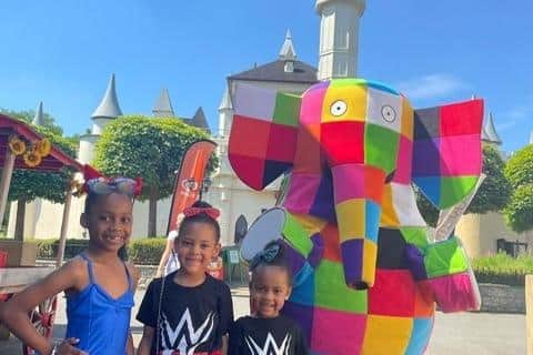 Elmer the elephant can be seen at Gulliver's Land in Milton Keynes