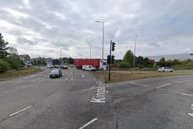 Police are appealing for information and dashcam footage after a motorcyclist was knocked off his bike at the A421 Kingston Roundabout
