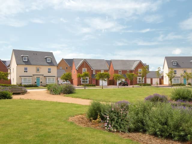 A typical street scene with four bedroom homes