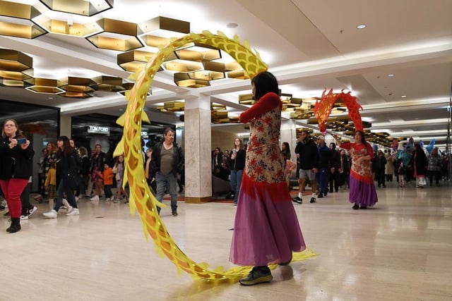 A colourful display from dancers at the festival