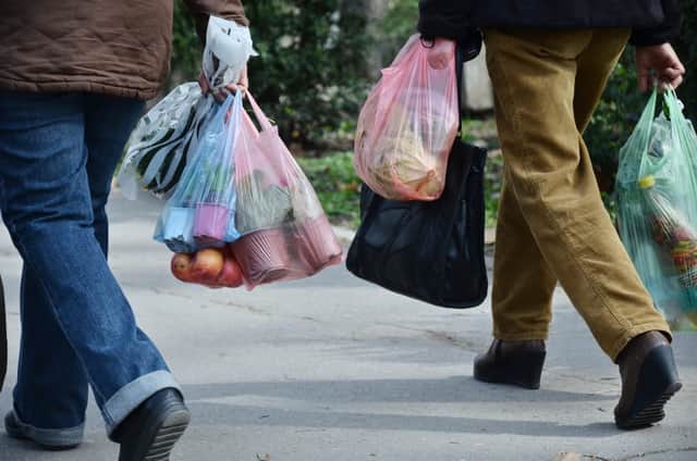 The 5p charge for single-use plastic shopping bags was introduced in England in 2015.
(Shutterstock)
