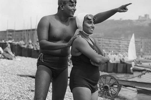 Dr Bimal Chandra and Arati Saha prepare to conquer the Channel. (Photo by Fox Photos/Getty Images)