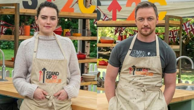 Daisy Ridley and James McAvoy both star in this year's celebrity Bake Off (Getty Images)