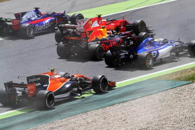 Verstappen and Raikkonen were eliminated at the first corner