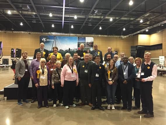 The Liberal Democrats, pictured at last Friday's election count, have outlined their terms