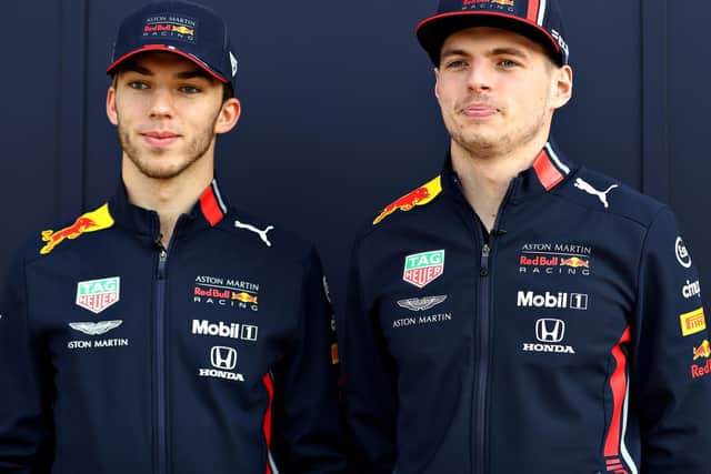 Red Bull Racing's Pierre Gasly and Max Verstappen