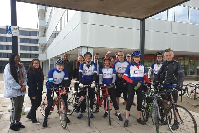 The team arrives at the Milton Keynes office
