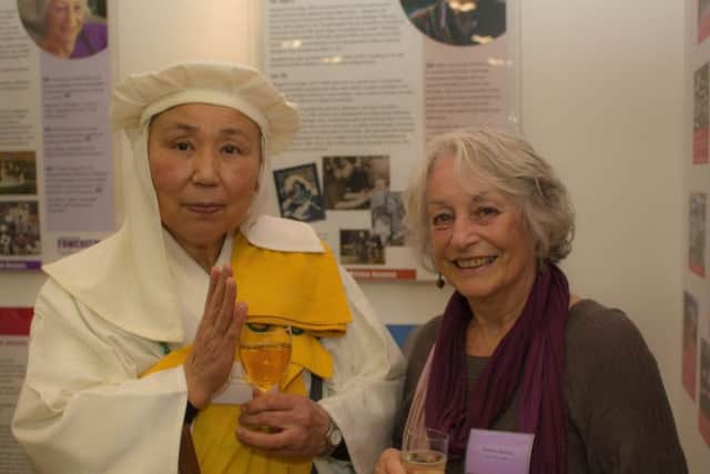 Deirdre Battista and Sister Yoshei Maruta. Picture Liz Whitelegg.