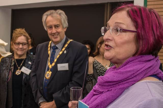 Gill Kirkup, MK Fawcett convenor, with the Mayor and Mayoress.
