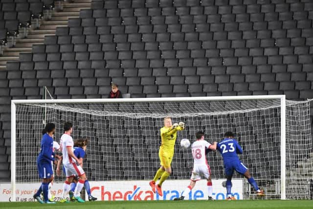 Sietsma tried to reach the ball ahead of Batshuayi. Picture by Jane Russell