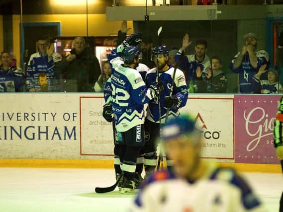 Lightning celebrate against Coventry
Pic: Tony Sargent
