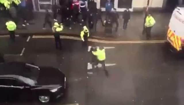 A still from the video
