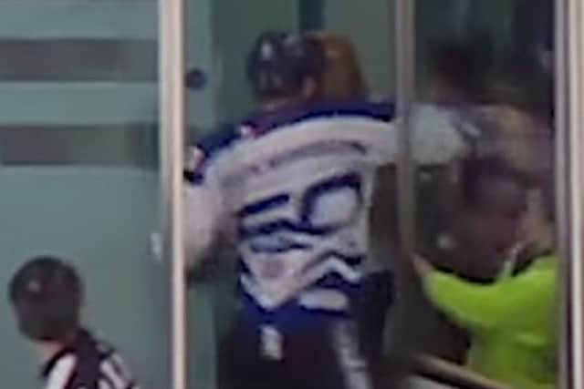 Screengrab of the moment Nickerson punched fan