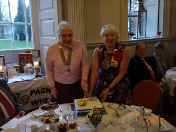 Inner Wheel Club of Newport Pagnell 40th anniversary cake cutting.