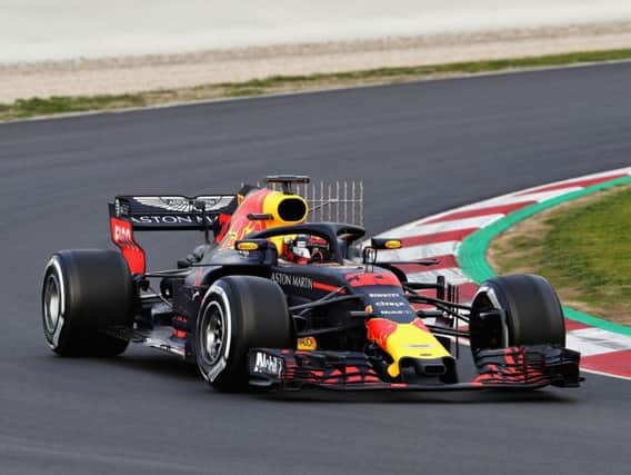 Max Verstappen behind the wheel of the RB14
