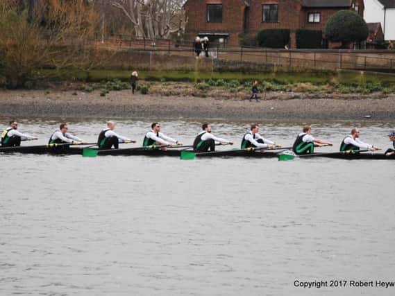 The mens 8 on their way to a new MKRC record. 	Pic: Robert Heywood