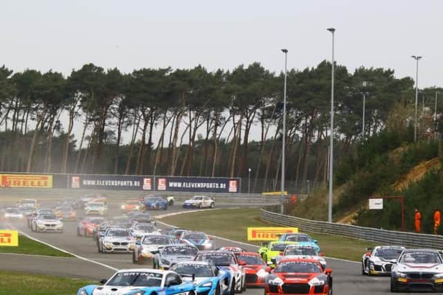 The 55 Ginetta leading the way at Zolder