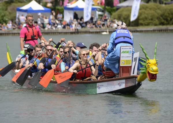 A dragon boat at work during an earlier race