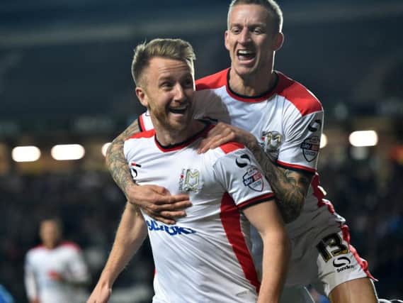 Bowditch and Baker celebrate Dons' last win over Doncaster