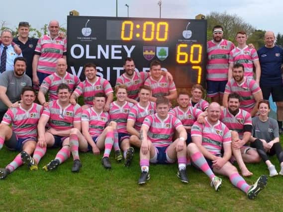The Olney team with their new digital scoreboard sponsored by the Cherry Tree | Pics: Jeff Bowden