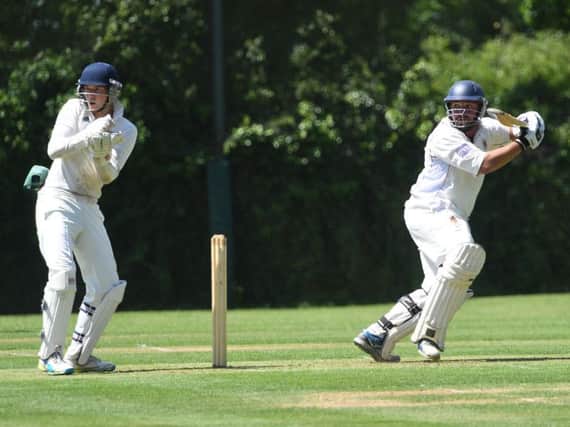 Great Brickhill skipper Doug Aris at the crease