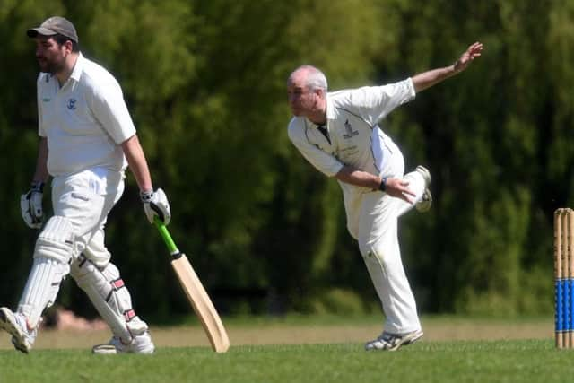 Former North Crawley skipper Richard Bryce in action against Olney