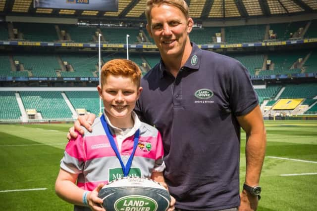 Olney's Kieran Perkins with Lewis Moody