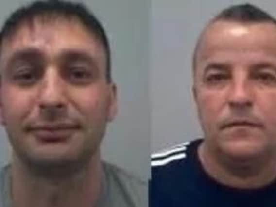 Jailed: Alfred Pjeternikas and Agron Ulndreaj