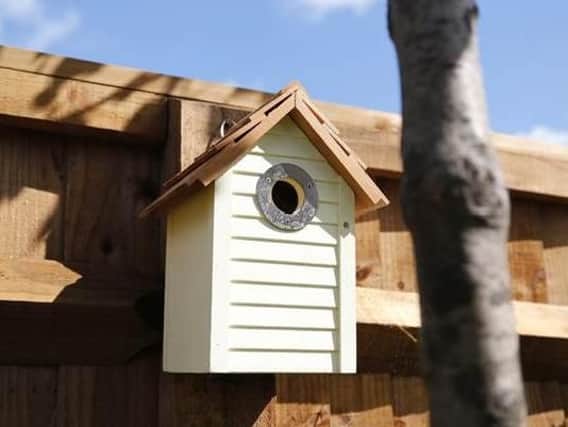 An RSPB nest box ideal for small garden birds