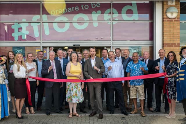 Ready to cut the ribbon at yesterday's launch