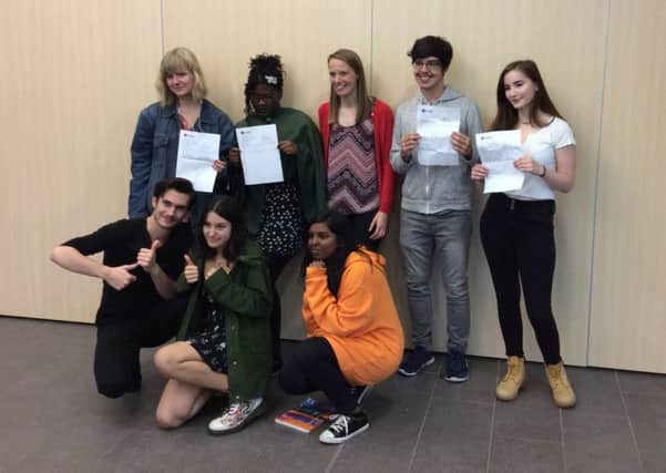 A Level results 2018 St Paul's Catholic School - A-Level students with Cllr Hannah O'Neill from Milton Keynes Council
