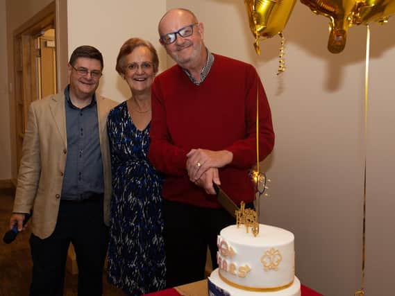 Founder Alan Silver with his wife, Ruth, and current senior leader, Richard Wightman