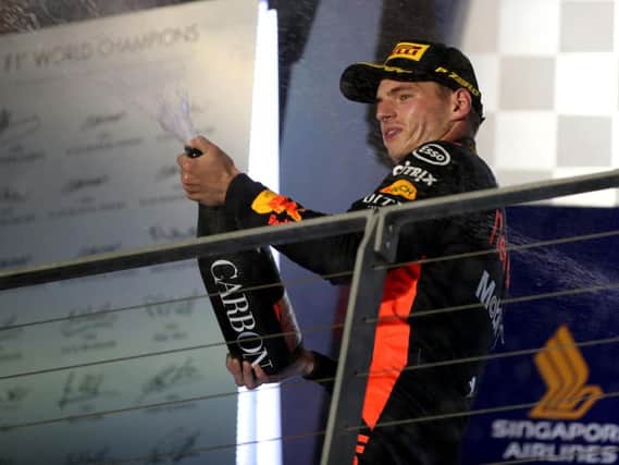 Max Verstappen on the podium