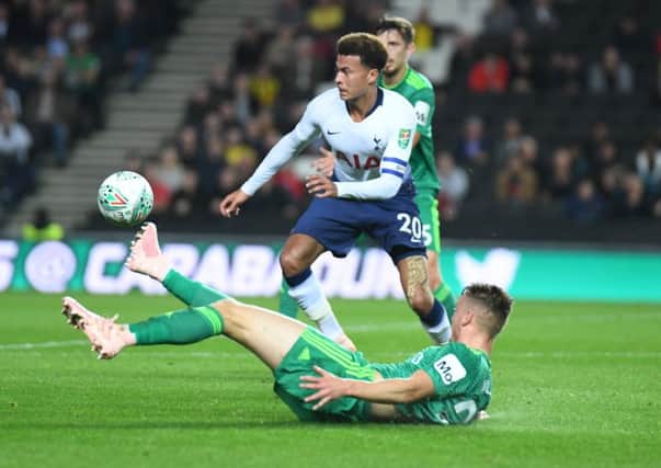Dele Alli in action for Tottenham against Watford at Stadium MK (Pictures: Jane Russell)