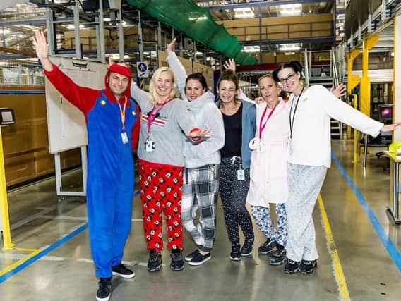 The team from Amazon in Milton Keynes at their pyjama party