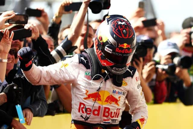 Verstappen celebrates his second place after starting 18th