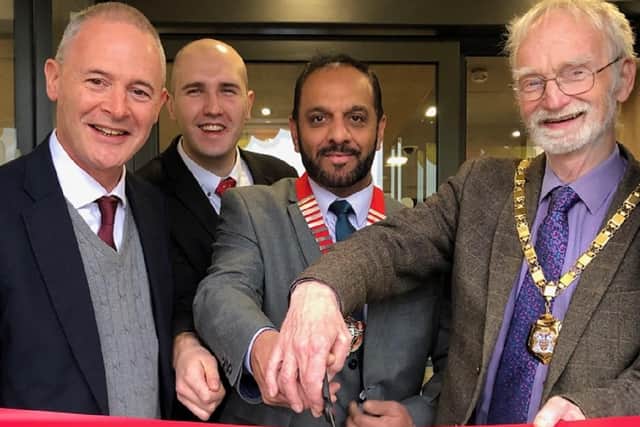The new McDonalds restaurant in Wolverton being opened by the Mayor of Milton Keynes, Cllr Martin Petchey, and the Mayor of Wolverton, Cllr Ansar Hussain