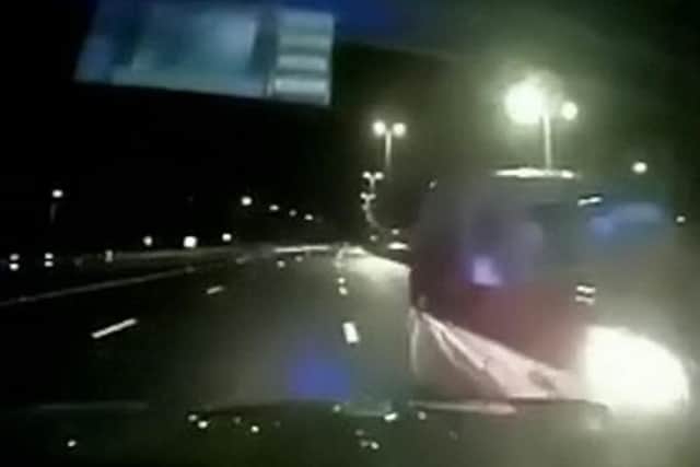 A still from the dashcam footage