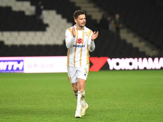 Mathieu Baudry made his first Dons appearance at Stadium MK on New Year's Day.