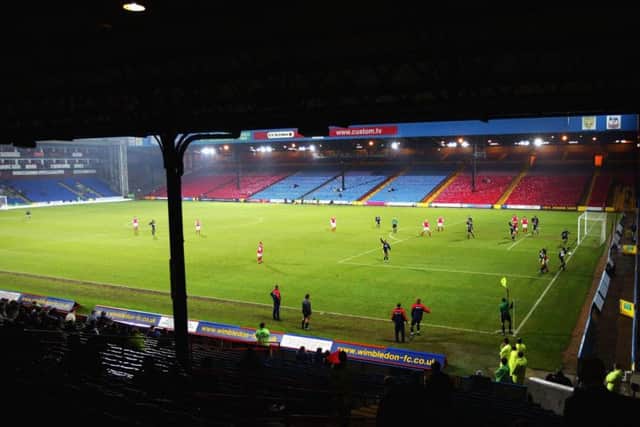 An empty Selhurst Park for a Wimbledon game