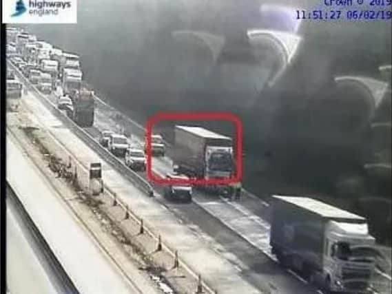 Picture from Highways England from traffic camera