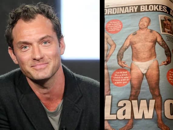 Former Detective Inspector Ian Jarvis poses in Jude Law's tight white pants as seen in The Sun