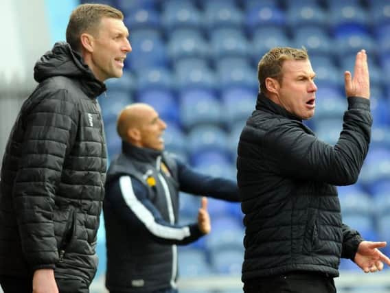 Mansfield manager David Flitcroft during the 2-1 defeat to Stevenage