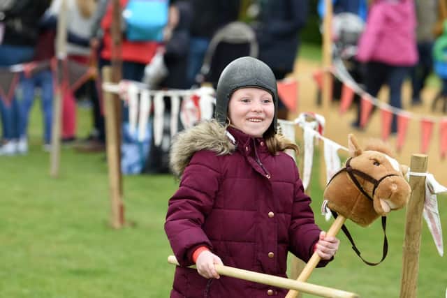Younger visitors got to try out what it would be like to take part in a medieval jousting tournament.