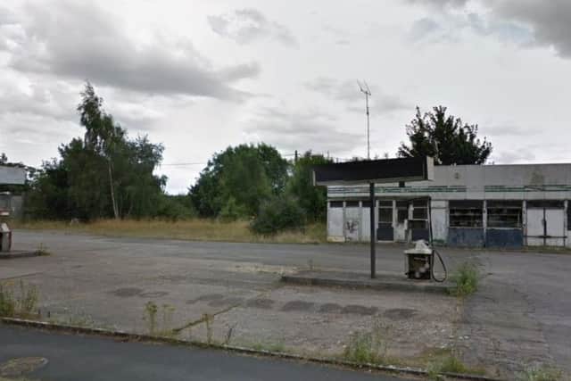 The site of the old service station before demolition work took place
