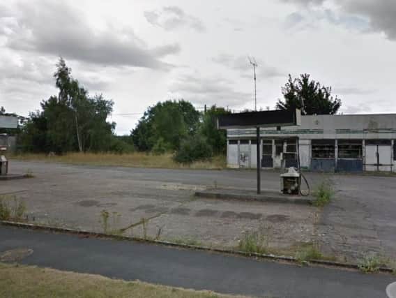 The site of the old service station before demolition work took place