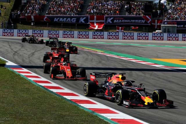 Verstappen held of the Ferrari pair at the safety car