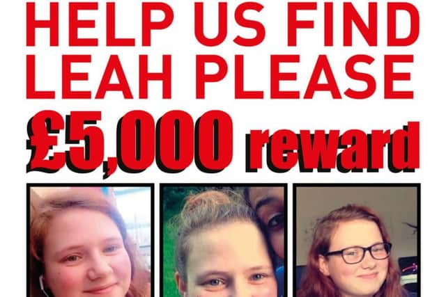 Leah's missing poster
