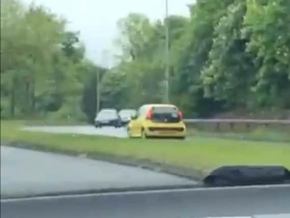 The P-plate driver was travelling towards a busy roundabout